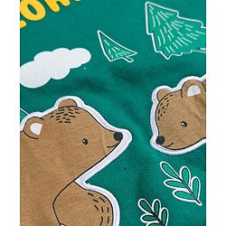Babyhug Cotton Knit Full Sleeves Pullover Sweatshirt with Bear Patch Detailing - Green