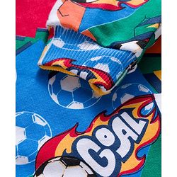 Babyhug Cotton Knit Full Sleeves Sweatshirts With Football Print Pack of 2 - Multicolor
