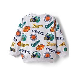 Babyhug Cotton Knit Full Sleeves Rugby Printed Sweatshirts Pack of 2 - Green & White