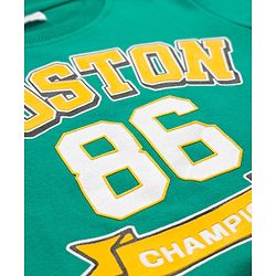 Babyhug Cotton Knit Full Sleeves Rugby Printed Sweatshirts Pack of 2 - Green & White