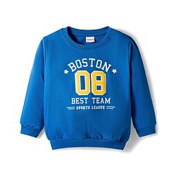 Babyhug Cotton Knit Full Sleeves Pullover Sweatshirt with Text Graphics Pack of 2 - Red & Blue