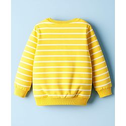 Babyhug Cotton Knit Full Sleeves Striped Sweatshirts with Mountain Graphic Pack of 2 - Yellow & Green