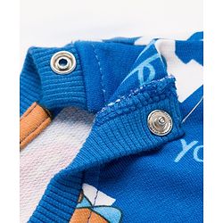 Babyhug Cotton Knit Full Sleeves Striped Sweatshirts with Animal Print Pack of 2 - Yellow & Blue