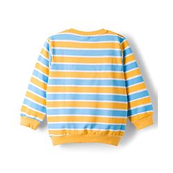 Babyhug Cotton Knit Full Sleeves Striped Sweatshirts with Animal Print Pack of 2 - Yellow & Blue