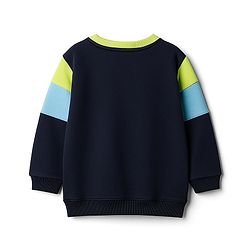 Babyhug Cotton Knit Full Sleeves Cut & Sew Sweatshirt with Text Graphic & Patch Detailing - Multicolor