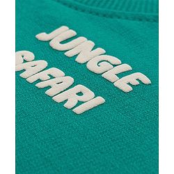Babyhug Cotton Knit Full Sleeves Sweatshirt Animal Graphics - Dark Green