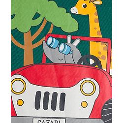 Babyhug Cotton Knit Full Sleeves Sweatshirt Animal Graphics - Dark Green