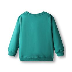 Babyhug Cotton Knit Full Sleeves Sweatshirt Animal Graphics - Mint