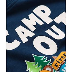 Babyhug Cotton Knit Full Sleeves Sweatshirt With Camping Graphics - Navy Blue