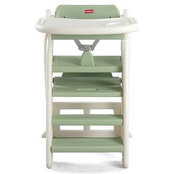 Babyhug Convertible High Chair and Foldable Standing Stool - Brown| Dining Chair| Adjustable Height| Removable Food Tray| Safety Fence| Step Stool| Tool Free Assembly