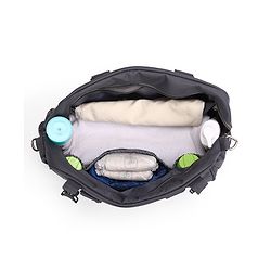 Babyhug Duet Diaper Bag with Diaper Changing Mat and Small Detachable Pouch - Grey Yellow| Set of 3 & Insulated Bottle Pouch|Water Resistant Fabric|Multi-carry Option| Durable Zipper| Easy to Maintain