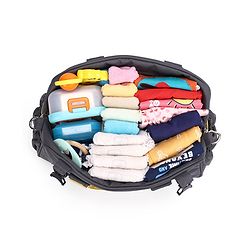 Babyhug Duet Diaper Bag with Diaper Changing Mat and Small Detachable Pouch - Grey Yellow| Set of 3 & Insulated Bottle Pouch|Water Resistant Fabric|Multi-carry Option| Durable Zipper| Easy to Maintain