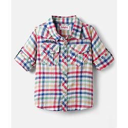 Babyhug 100% Cotton Full Sleeves Checks Shirt - Multicolour