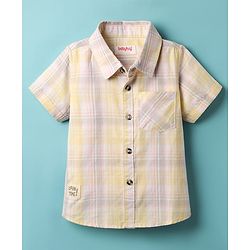 Babyhug 100% Cotton Half Sleeves Checks Shirt - Multicolour