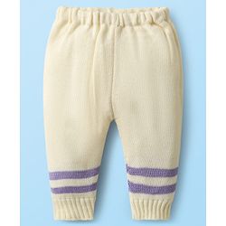 Babyhug Knit Full Sleeves front Open Sweater Set with Cap & Booties - Offwhite
