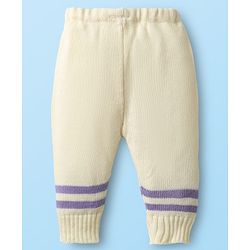 Babyhug Knit Full Sleeves front Open Sweater Set with Cap & Booties - Offwhite