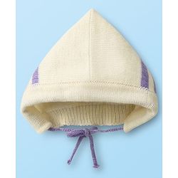 Babyhug Knit Full Sleeves front Open Sweater Set with Cap & Booties - Offwhite