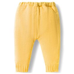 Babyhug Knitted Full Sleeves Front Open Solid Sweater Set With Cap & Mittens - Yellow