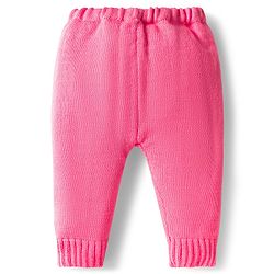 Babyhug Knitted Full Sleeves Front Open Solid Sweater Set With Cap & Mittens - Pink