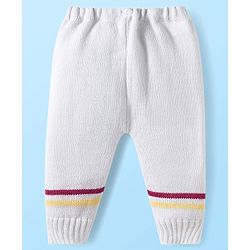 Babyhug Knit Full Sleeves Striped Front Open Sweater Set with Cap & Booties - Multicolor