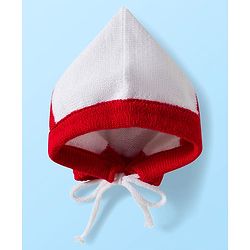 Babyhug Knit Full Sleeves Solid Color Front Open Sweater Set with Cap & Booties - Off White