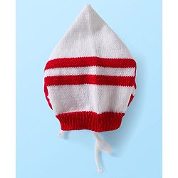 Babyhug Knit Full Sleeves Solid Color Front Open Sweater Set with Cap & Booties - Off White