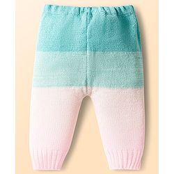 Babyhug Knit Full Sleeves Color Block Front Open Sweater Set with Cap & Booties - Pink