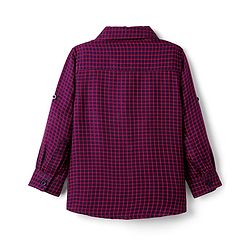 Babyhug 100% Cotton Full Sleeves Checks Shirt With Patch Detailing - Maroon