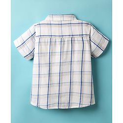 Babyhug Cotton Woven Half Sleeves Shirt With Checks Print - White