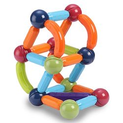 Babyhug Magnetic Colorful Sticks - 64 Pieces| Montessori Learning| Learning Building Activity & Educational Toy| for 3+ Year Kids| Creative Gifting| Unlimited Play| Child Safe Material| BIS Certified