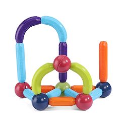 Babyhug Magnetic Colorful Sticks -52 Pieces| Montessori Learning| Learning Building Activity & Educational Toy| for 3+ Year Kids| Creative Gifting| Unlimited Play| Child Safe Material| BIS Certified