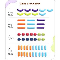 Babyhug Magnetic Colorful Sticks - 64 Pieces| Montessori Learning| Learning Building Activity & Educational Toy| for 3+ Year Kids| Creative Gifting| Unlimited Play| Child Safe Material| BIS Certified
