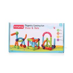 Babyhug Magnetic Colorful Sticks -52 Pieces| Montessori Learning| Learning Building Activity & Educational Toy| for 3+ Year Kids| Creative Gifting| Unlimited Play| Child Safe Material| BIS Certified