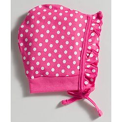 Babyhug 100% Cotton Interlock Knit Caps With Floral Print Pack Of 2 Pink & Light Green - Diameter 9.5 cm