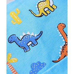 Babyhug 100% Cotton Knit Cap with Knot & Tiger Print Light Blue - Circumference 33 cm