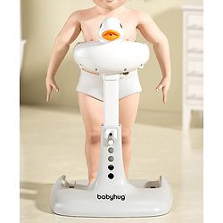 Babyhug Bathroom Stand with Shower Holder White Grey| Adjustable Height| Non-slip Base| Soft Handles