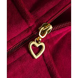 Babyhug Velour Woven Full Sleeves Winter Wear Suit Set With Cute Text Squined with Kangaroo Pocket - Maroon