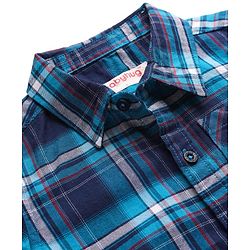Babyhug Cotton Woven Half Sleeves Checks Shirt & Denim Shorts Set - Blue