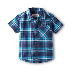 Babyhug Cotton Woven Half Sleeves Checks Shirt & Denim Shorts Set - Blue