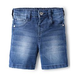 Babyhug Cotton Woven Half Sleeves Checks Shirt & Denim Shorts Set - Blue