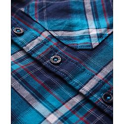 Babyhug Cotton Woven Half Sleeves Checks Shirt & Denim Shorts Set - Blue