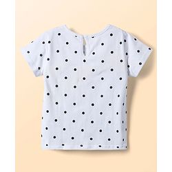 Babyhug Cotton Woven Frock & Half Sleeves Inner Tee With Polka Dot Print & Bow Applique - Red & White