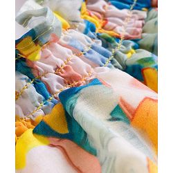 Babyhug Woven Half Puffed Sleeves Top with Floral Print - Multicolor