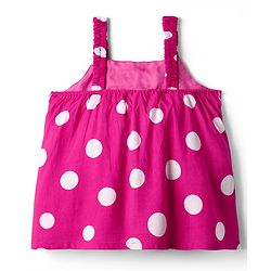 Babyhug Woven Sleeveless Top with Bow & Polka Dots - Pink