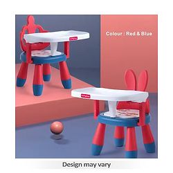 Babyhug Kids Feeding Chair with Removable Food Tray| Easy Assembly| Home & Classroom Use| Ideal for Indoor & Outdoor|  Soft Seat| Home & Classroom Use| Comfortable Backrest| Dining Chair - Red & Blue