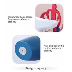 Babyhug Kids Feeding Chair with Removable Food Tray| Easy Assembly| Home & Classroom Use| Ideal for Indoor & Outdoor|  Soft Seat| Home & Classroom Use| Comfortable Backrest| Dining Chair - Red & Blue