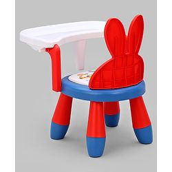 Babyhug Kids Feeding Chair with Removable Food Tray| Easy Assembly| Home & Classroom Use| Ideal for Indoor & Outdoor|  Soft Seat| Home & Classroom Use| Comfortable Backrest| Dining Chair - Red & Blue