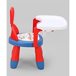 Babyhug Kids Feeding Chair with Removable Food Tray| Easy Assembly| Home & Classroom Use| Ideal for Indoor & Outdoor|  Soft Seat| Home & Classroom Use| Comfortable Backrest| Dining Chair - Red & Blue