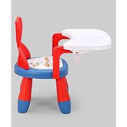 Babyhug Kids Feeding Chair with Removable Food Tray| Easy Assembly| Home & Classroom Use| Ideal for Indoor & Outdoor|  Soft Seat| Home & Classroom Use| Comfortable Backrest| Dining Chair - Red & Blue