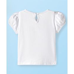 Babyhug Cotton Woven Cap Sleeves Floral Embroidered Frock With Inner Tee - White & Yellow